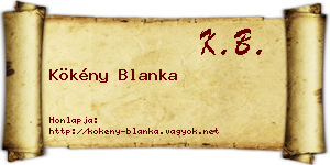 Kökény Blanka névjegykártya